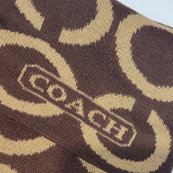Coach Signature Brown and Tan Scarf - Picture 4 of 5